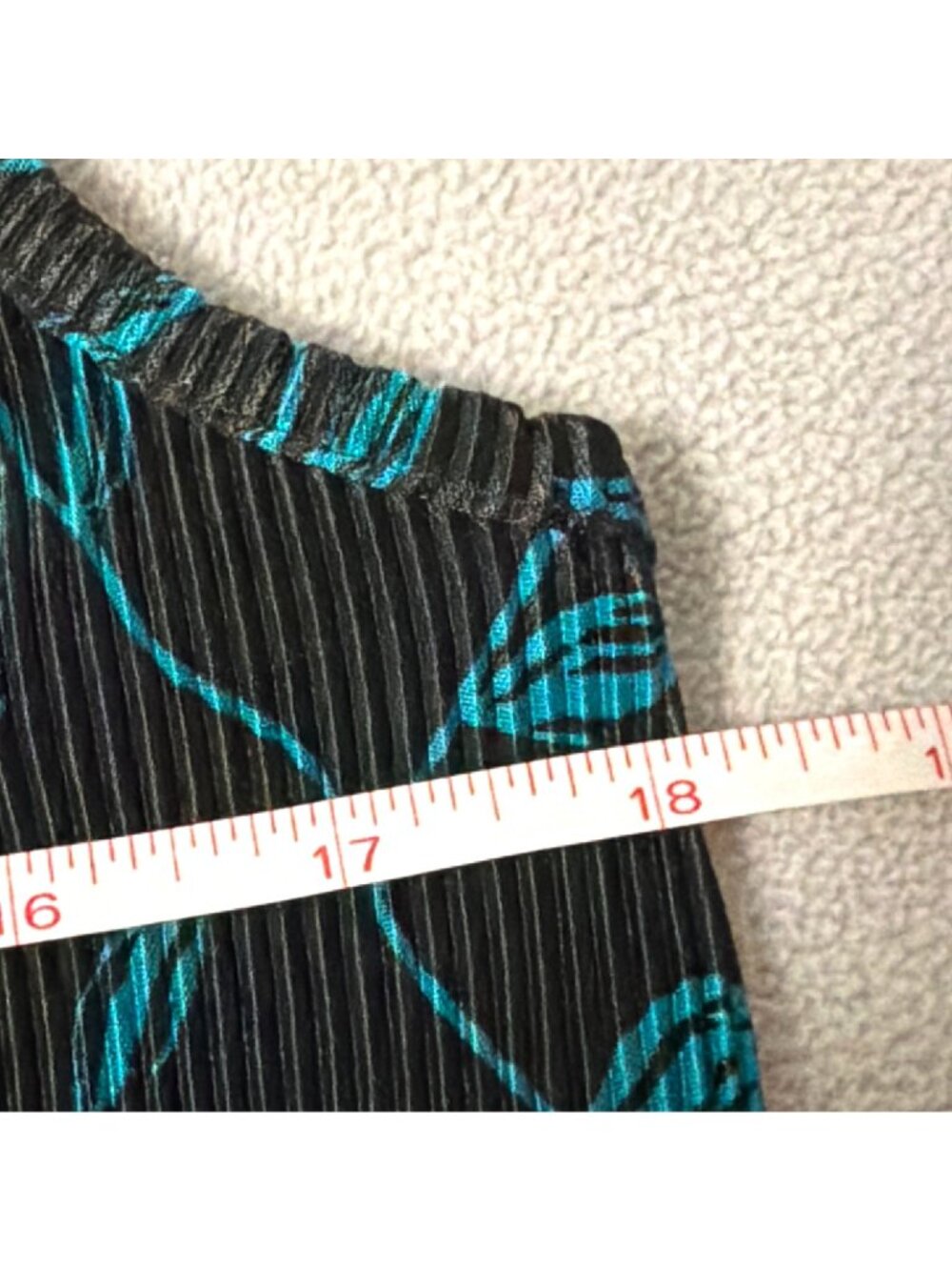 Choices Womens Sleeveless Black & Teal Floral Textured Tank Top L Career Office - Picture 5 of 6